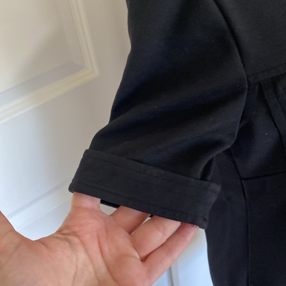 J. Crew Black Sheath Midi Dress. Gold zippers on Chest and Hips. Size 2. - Picture 6 of 13